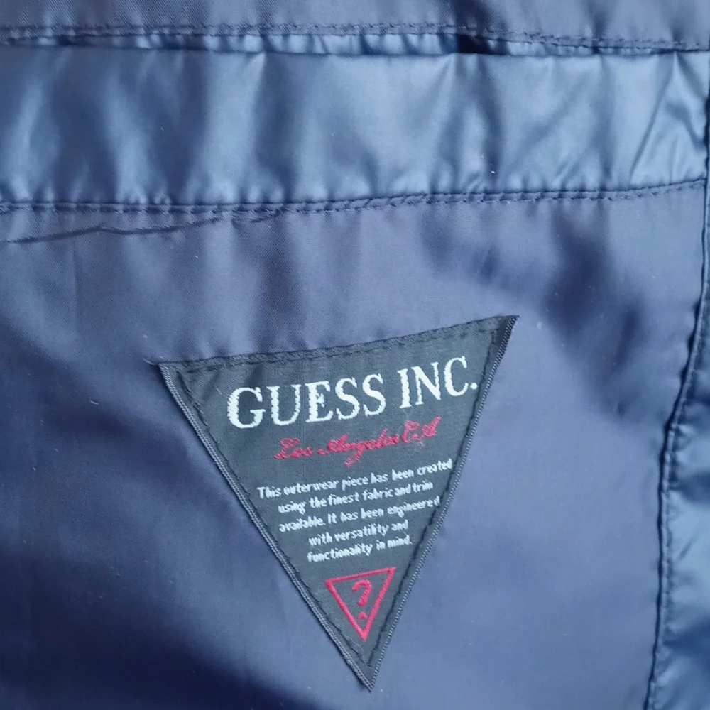 Guess Women’s Navy Blue Quilted Puffer Ski Snow Winter Long Sleeve Coat Small - Picture 12 of 16